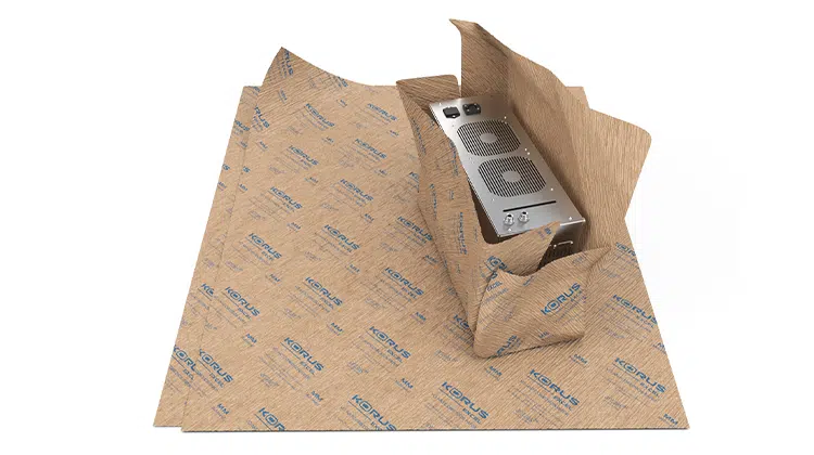 Über gekrepptes VCI-Papier gelangen noch mehr Wirkstoffe in die Verpackung. | Bild: Antalis Verpackungen GmbH