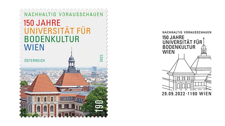 Die Sonderbriefmarke „150 Jahre Universität für Bodenkultur Wien“ | Foto: post.at